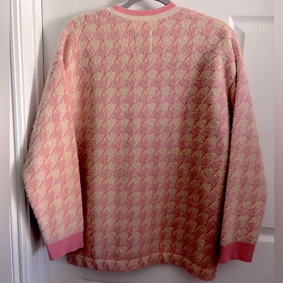 Sandro Kimberley Houndstooth Pink Cardigan Sweater - Picture 10 of 12